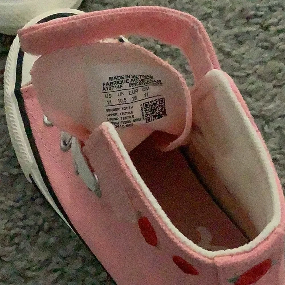 Converse Kids Pink High-Top Canvas Sneakers with White Soles